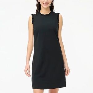 J Crew Black Ruffleneck suiting dress black, mini formal dress